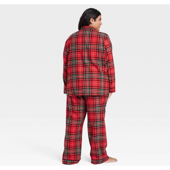 Sleepwear Pajama Set Women's 4X Plaid Red Christmas Holiday Tartan by Wondershop - Picture 7 of 16